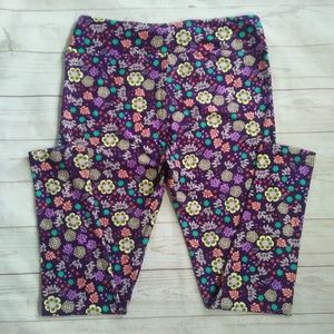 Leggings Lularoe Tall & Curvy TC - Motif Aztèque Rose Et Violet - Été - Neuf